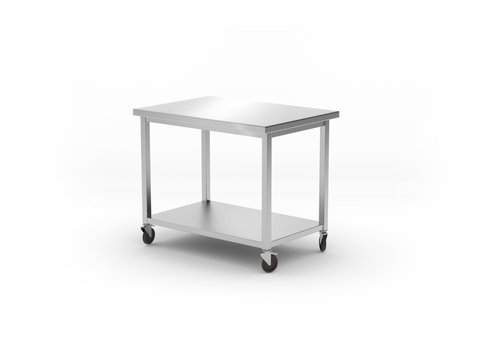  Hendi Werktafel | Onderschap | Wielen | RVS | 1000 x 700 x 850 mm 