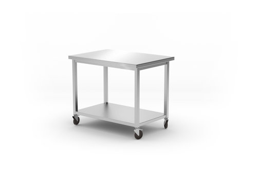  Hendi Work table | Under shelf | Wheels | Stainless steel | 1000 x 700 x 850 mm 