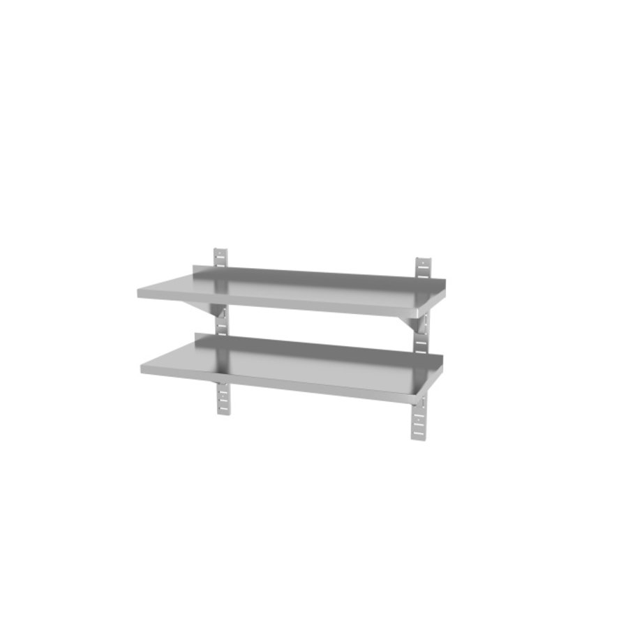 Étagère murale double | acier inoxydable | Réglable | 1000 x 400 x 600 mm