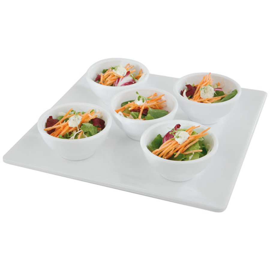 Plateau de service | Blanc | Plastique | 26,5 x 26,5 x 3 cm