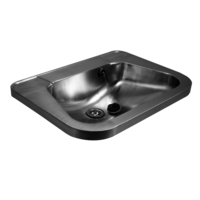 Wall-mounted washbasin | With stop | Stainless steel | 560 x 420 x (h) 150 mm | 2 Models