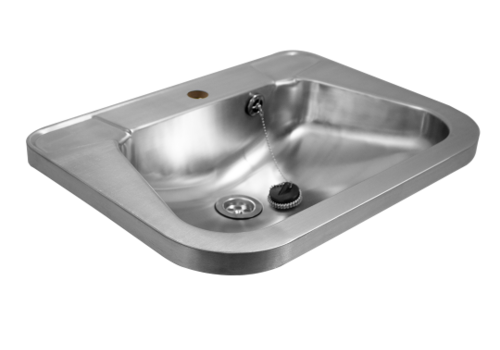  HorecaTraders Wall-mounted washbasin | With stop | Stainless steel | 560 x 420 x (h) 150 mm | 2 Models 