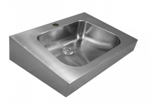  HorecaTraders Wall-hung washbasin | stainless steel | 600 x 420 x (h) 152 mm | 2 Models 