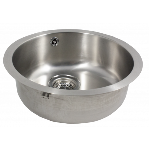  HorecaTraders Built-in sink Clean | Round | Stainless steel | Ø440 x 155 mm 