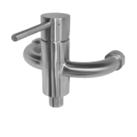 Mixing wall tap | Stainless steel | 90mm