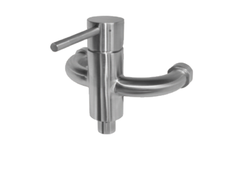  HorecaTraders Mixing wall tap | Stainless steel | 90mm 