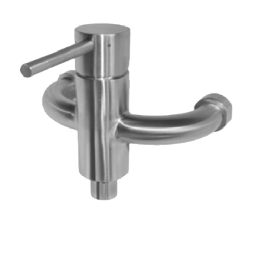  HorecaTraders Mixing wall tap | Stainless steel | 90mm 