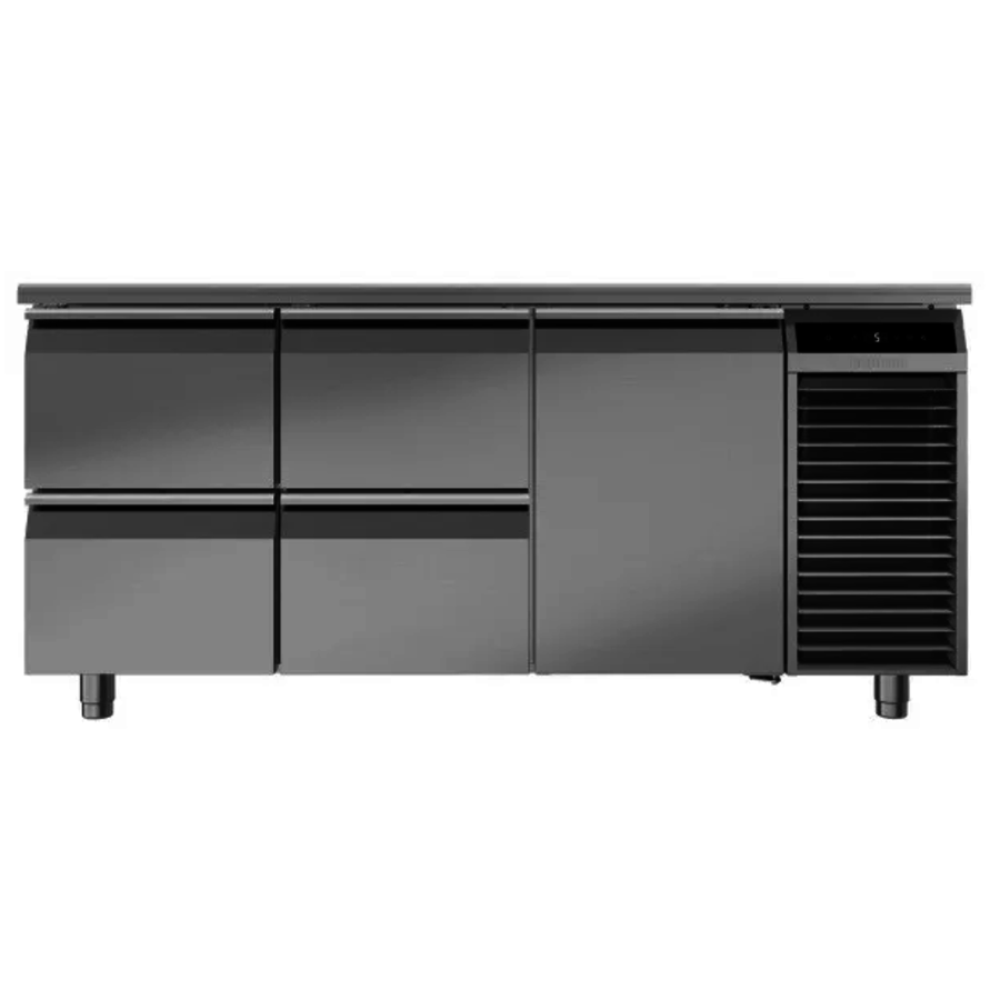 Refrigerated workbench | Chrome nickel steel | 4 drawers | 1780x700x850mm