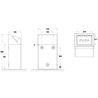 Waste bin | Push flap | 278 x 183 x 507mm
