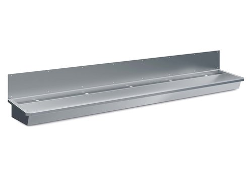  HorecaTraders Évier extra long en acier inoxydable avec 5 trous pour robinetterie 300x47x44 cm 