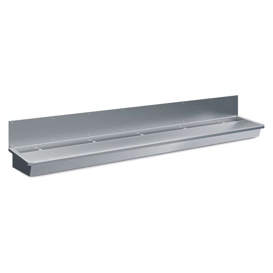 Évier extra long en acier inoxydable avec 5 trous pour robinetterie 300x47x44 cm