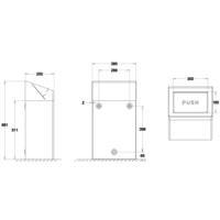Waste bin | Push flap | 380 x 250 x 680mm