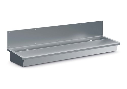  HorecaTraders évier extra long | acier inoxydable | avec 3 trous de robinetterie | 180x47x44 cm 
