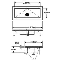Waste bin flap | self-closing | 285 x 115mm