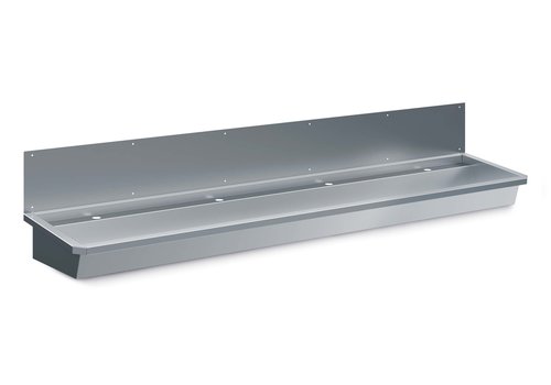  HorecaTraders évier extra long | acier inoxydable | avec 4 trous de robinetterie | 240x47x44 cm 