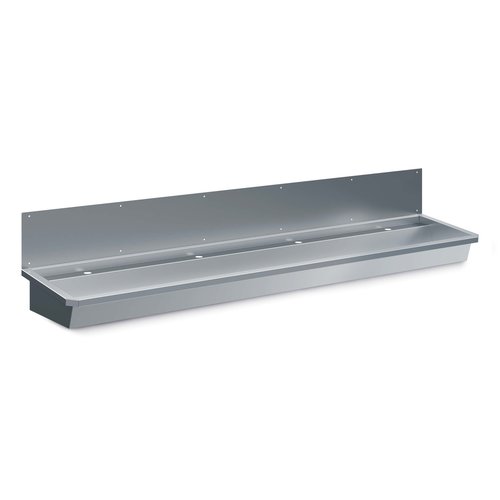  HorecaTraders évier extra long | acier inoxydable | avec 4 trous de robinetterie | 240x47x44 cm 