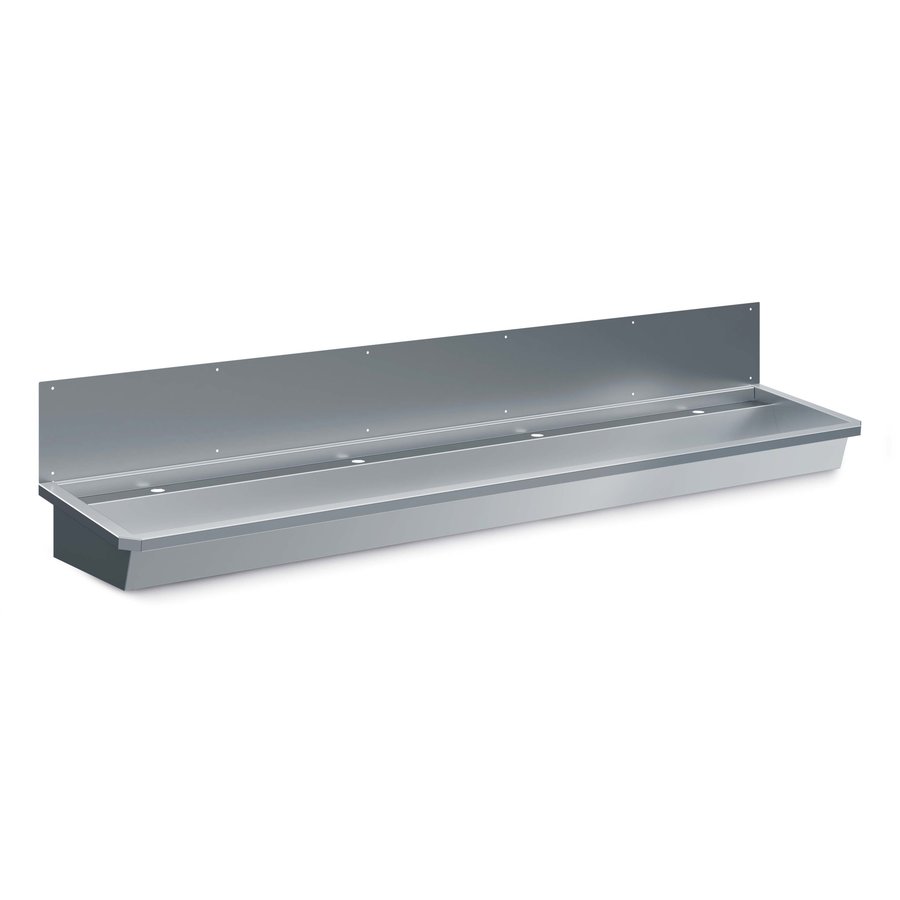 extra long sink | stainless steel | with 4 tap holes | 240x47x44cm