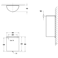 Poubelle demi-ronde | 11,5 L | 300 x 150 x 360 mm