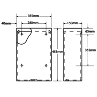 Abfalleimer | Edelstahl | 24L | 355 x 150 x 455 mm