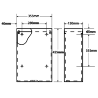 Waste bin | stainless steel | 24L | 355x150x455mm