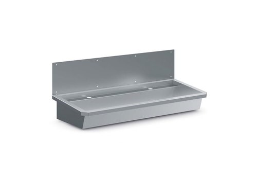  HorecaTraders évier extra long | acier inoxydable | avec 2 trous de robinetterie | 120x47x44 cm 