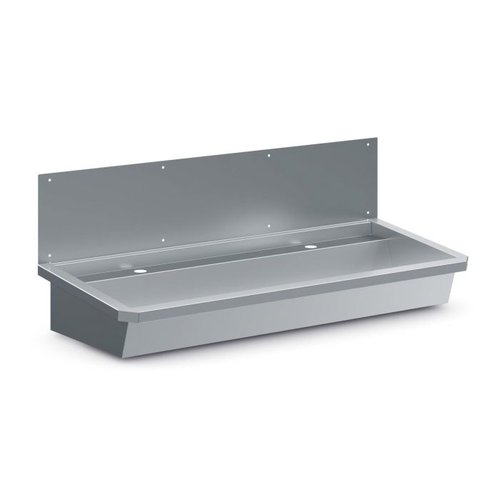  HorecaTraders évier extra long | acier inoxydable | avec 2 trous de robinetterie | 120x47x44 cm 