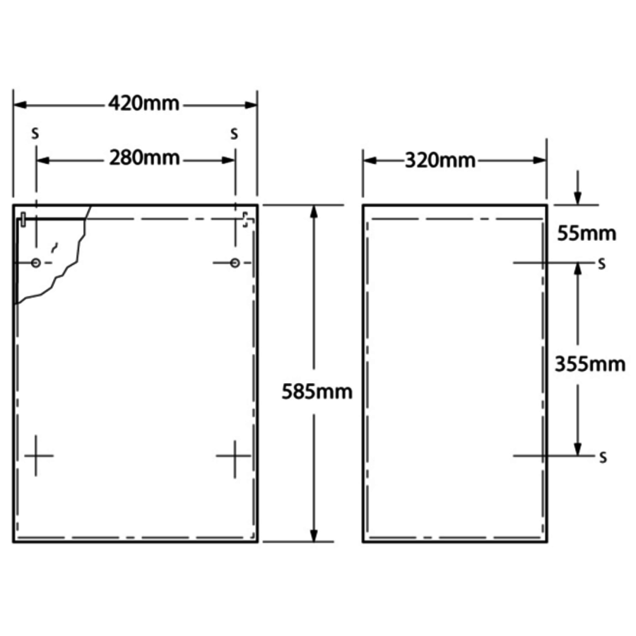 Waste bin | Stainless steel | 75L | 420 x 320 x 585mm
