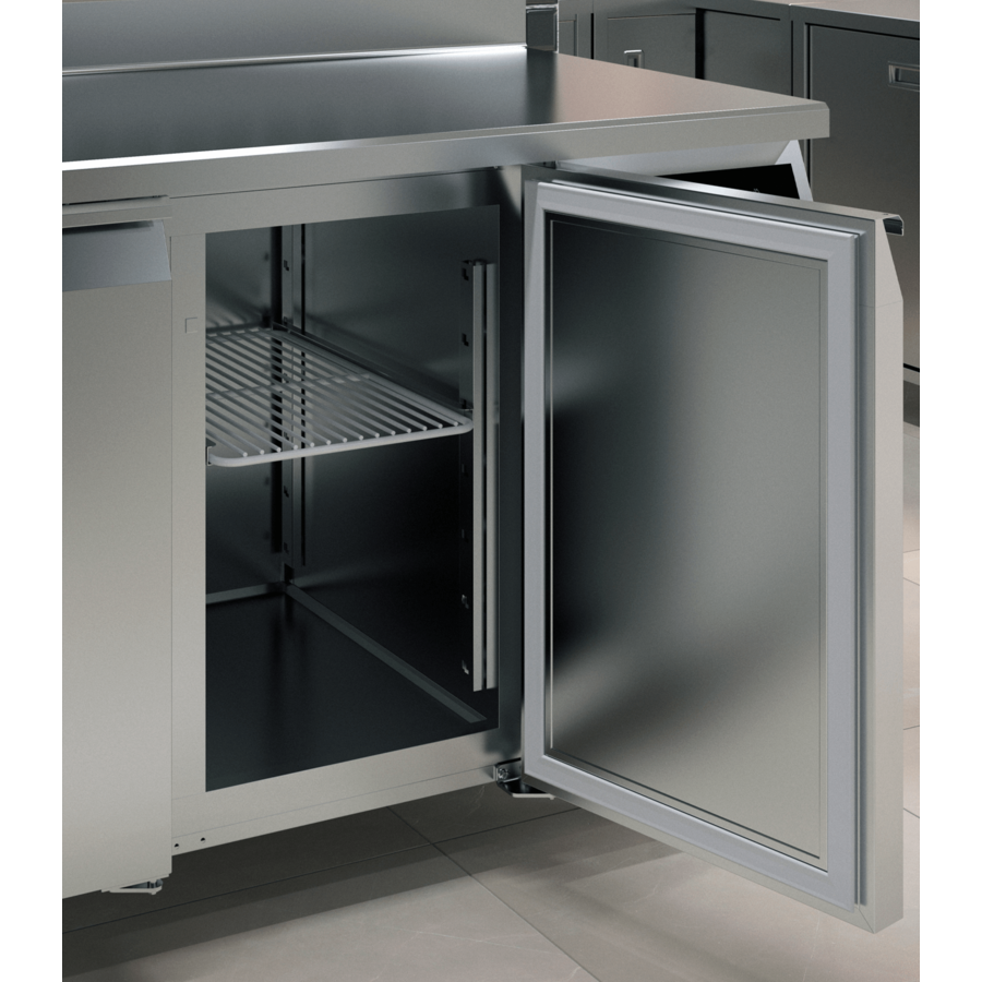 Freezer workbench | 2 doors | Chrome nickel steel | 1300x700x850mm