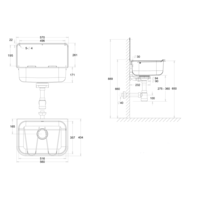 Uitgietbak | RVS | 560x404x(h)170 mm