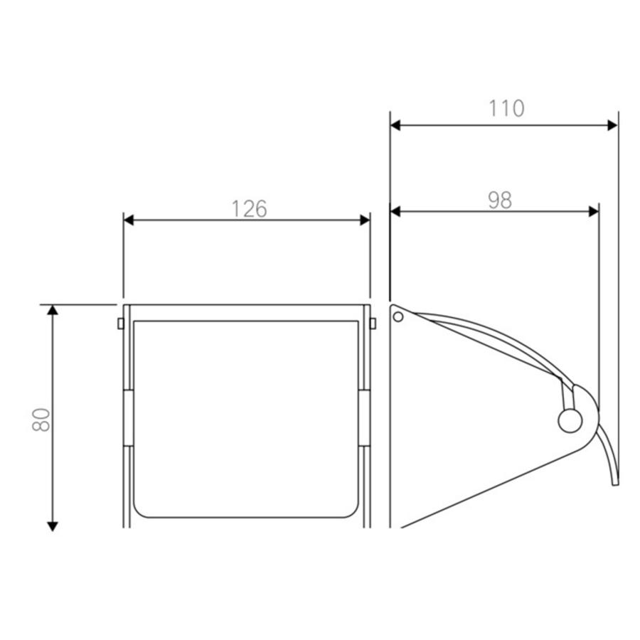 Paper roll holder | stainless steel | 126x110x80mm