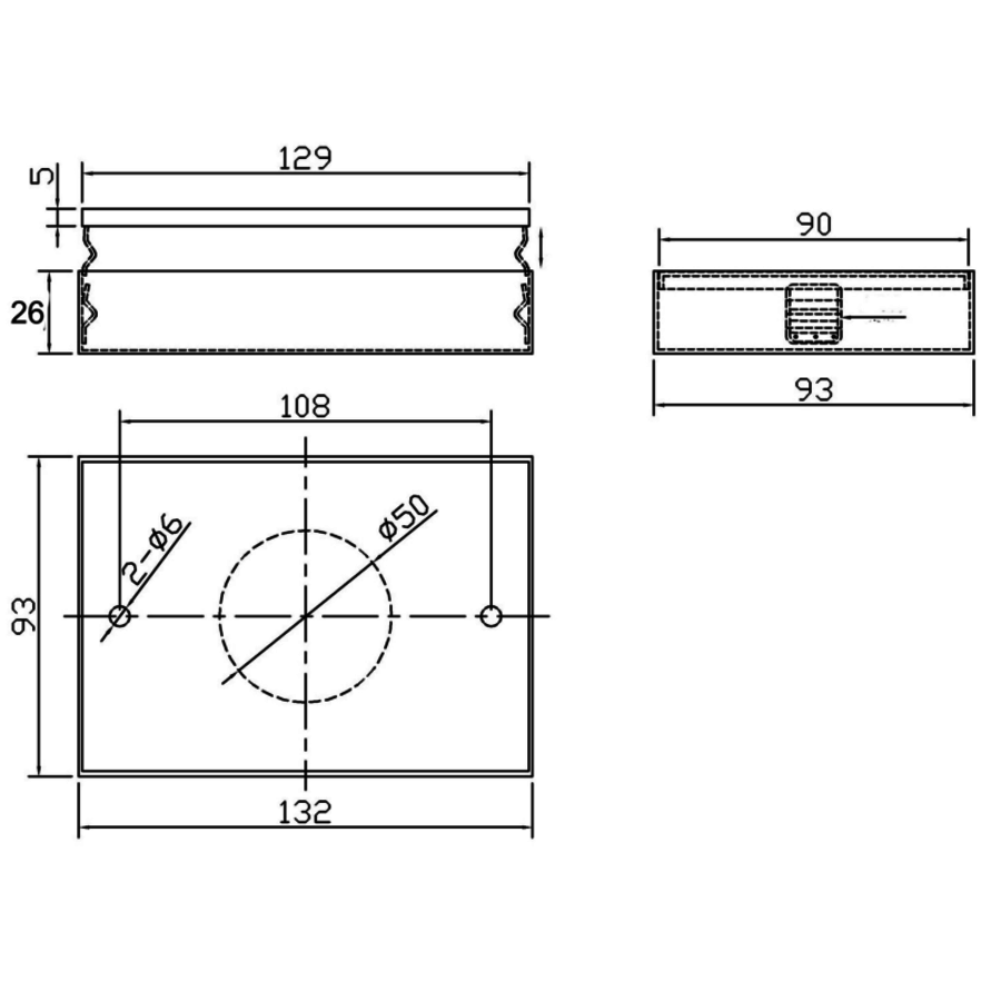 Hygiëne zakjes dispenser | RVS | 132 x 24 x 93 mm