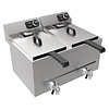 Combisteel Deep fryer table | Stainless steel | 2x 8L | 230V | 620x545x305mm