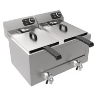 Fryer table | stainless steel | 2x 8L | 230V | 620 x 545 x 305mm