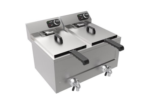  Combisteel Deep fryer table | Stainless steel | 2x 8L | 230V | 620x545x305mm 