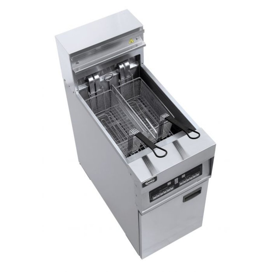 Friteuse électrique | acier inoxydable | 25L | 400 x 800 x 1180 mm