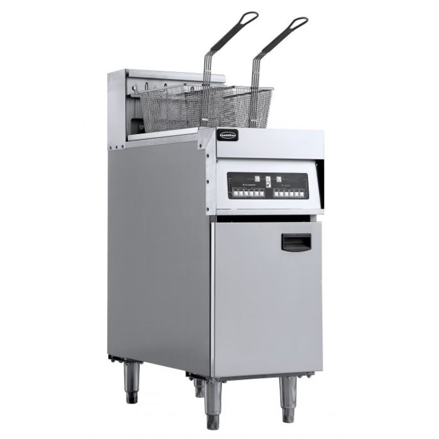 Friteuse électrique | acier inoxydable | 2x 12,5L | 400 x 800 x 1180 mm