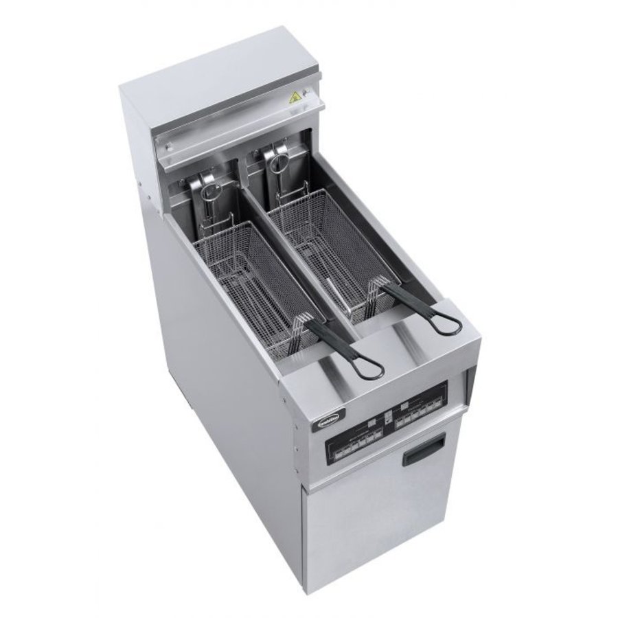 Friteuse électrique | acier inoxydable | 2x 12,5L | 400 x 800 x 1180 mm