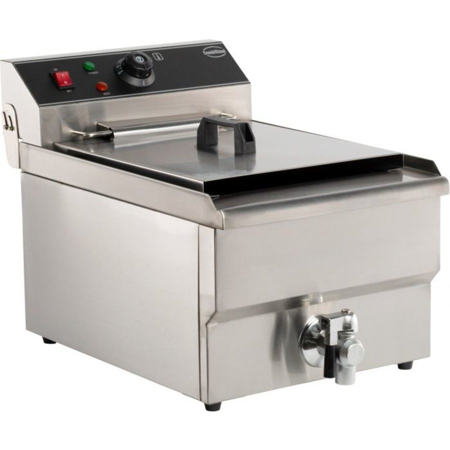 Friteuse de table électrique | acier inoxydable | 400 V | 340 x 560 x 380 mm