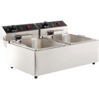 Electric Table Fryer | stainless steel | 2x 6L | 590x440x290mm