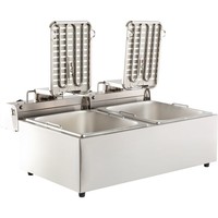 Elektrische Tischfritteuse | Edelstahl | 2x 6L | 590 x 440 x 290 mm