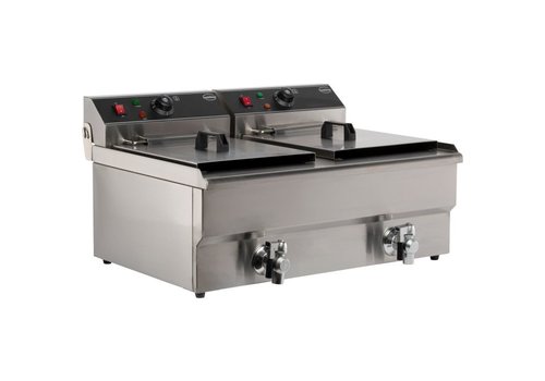  Combisteel Elektrische Tischfritteuse | Edelstahl | 2x 10L | 690 x 560 x 380 mm 