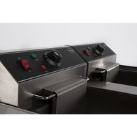 Elektrische Tischfritteuse | Edelstahl | 2x 10L | 690 x 560 x 380 mm