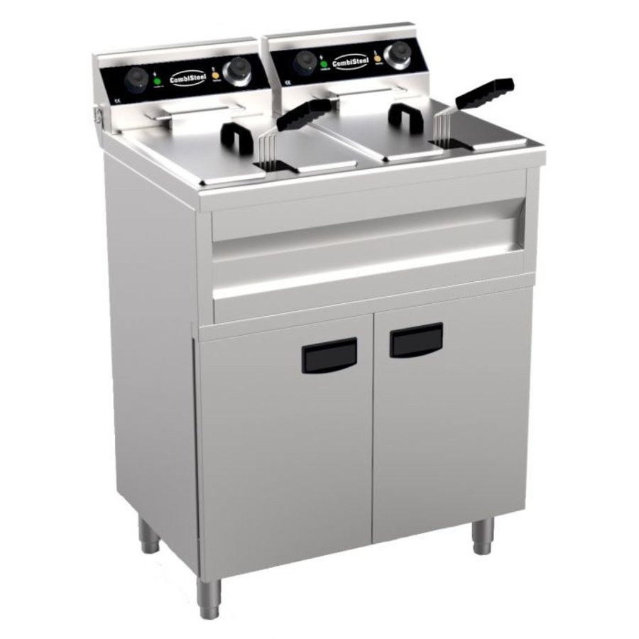 Friteuse électrique | acier inoxydable | 2x 9L | 695 x 530 x 970 mm