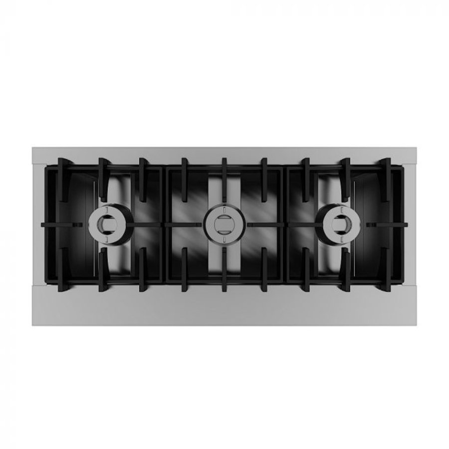 Gas hob | Stainless steel | Under-shelf | 3x 6.5kW | 1290 x 600 x 800 mm