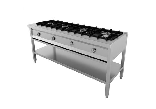  Combisteel Gas cooking table | stainless steel | Undership | 4x 6.5kW | 1685 x 600 x 800mm 