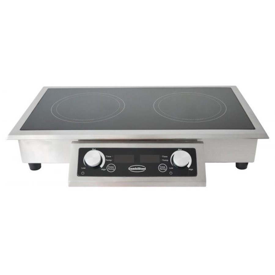 Built-in induction hob | 2-burner | Stainless steel | 712 x 382 x 115 mm
