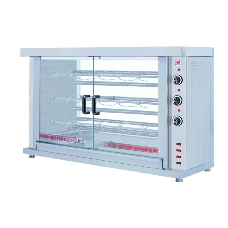 Grillades de poulet | Électrique | acier inoxydable | 400 V | 2 formats