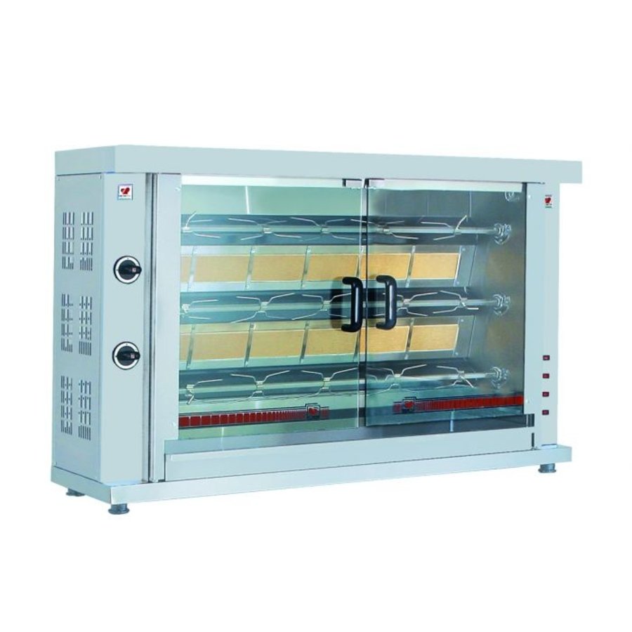 Grillades de poulet | Gaz | acier inoxydable | 2 formats