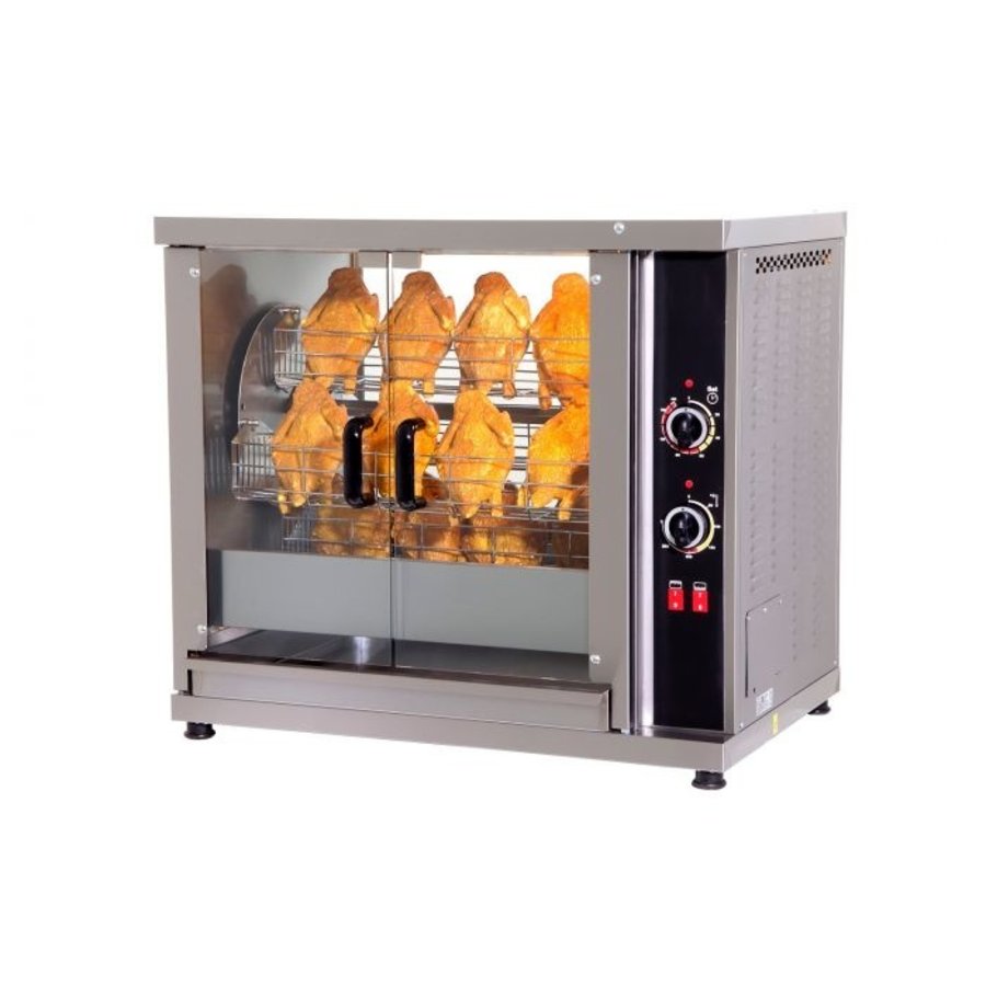 Grillades de poulet | Électrique | 3 éléments | acier inoxydable | 400 V | 1020 x 640 x 830 mm