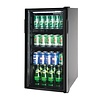 HorecaTraders Bar cooling | Single door | Black | Glass door | 83.3(h) x 44.5(w) x 46(d)cm